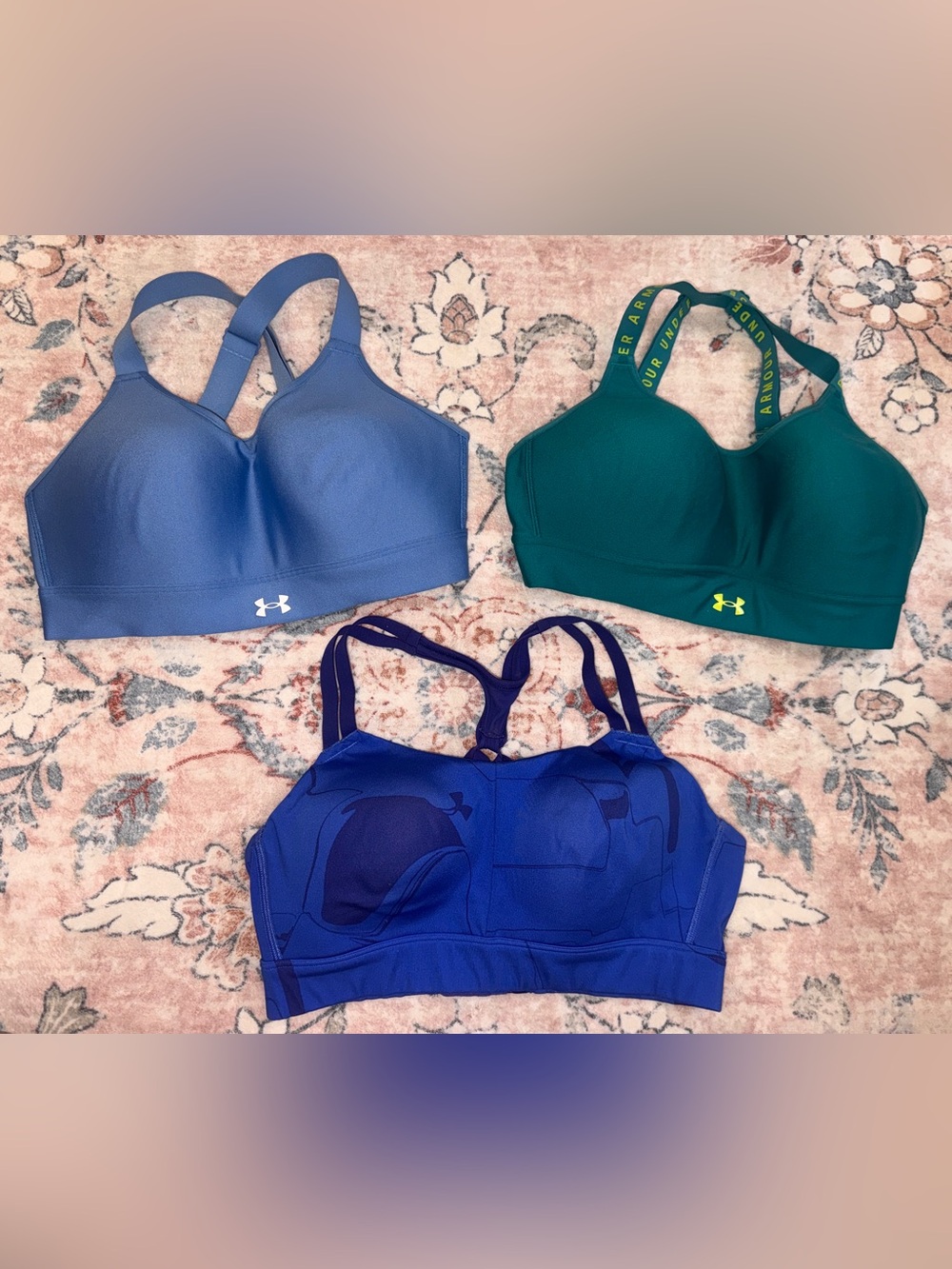 Under Armour Women's Sports Bras Trio - Blue, Teal & Royal Blue medium